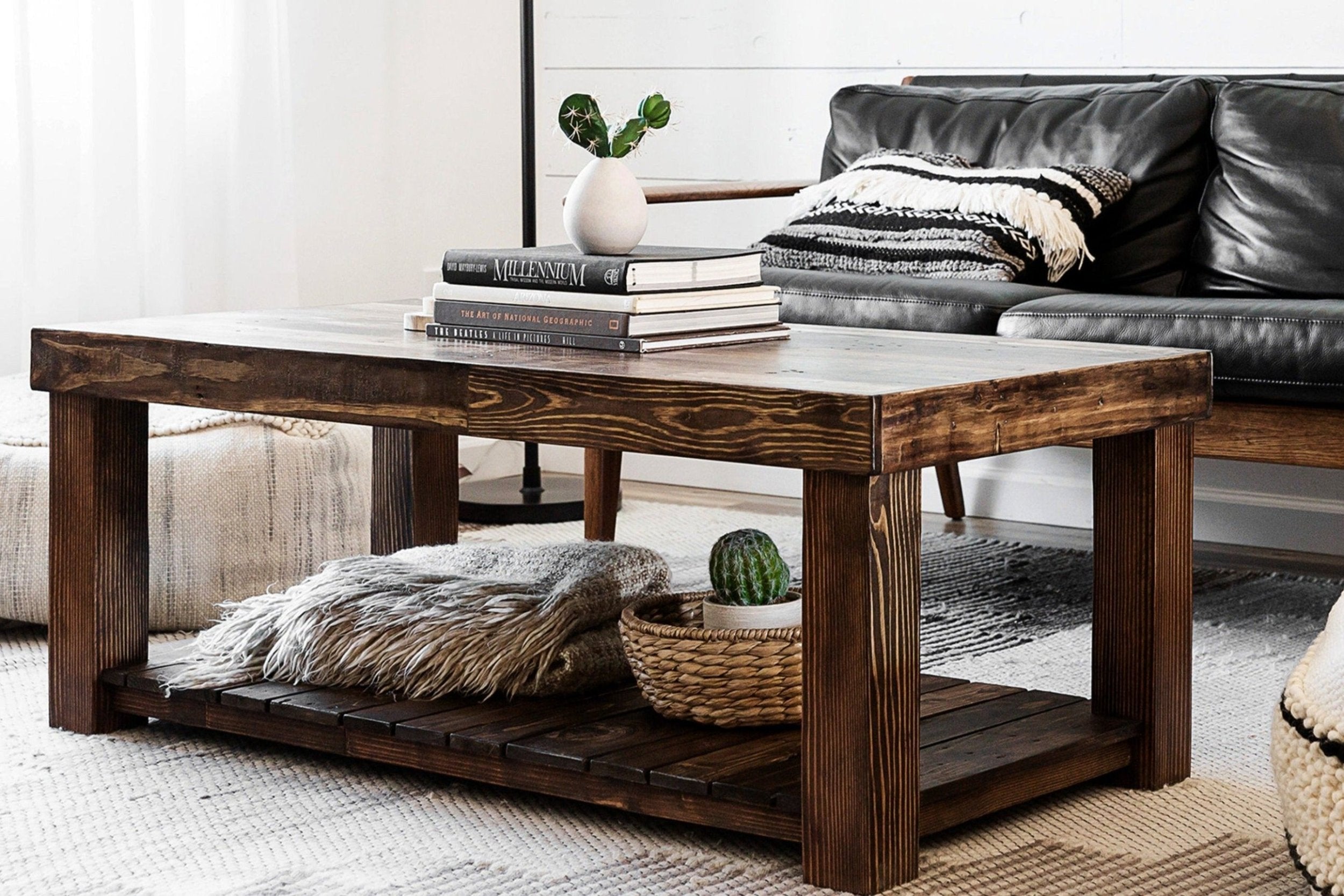 De Soto rectangle Coffee Table with Shelf